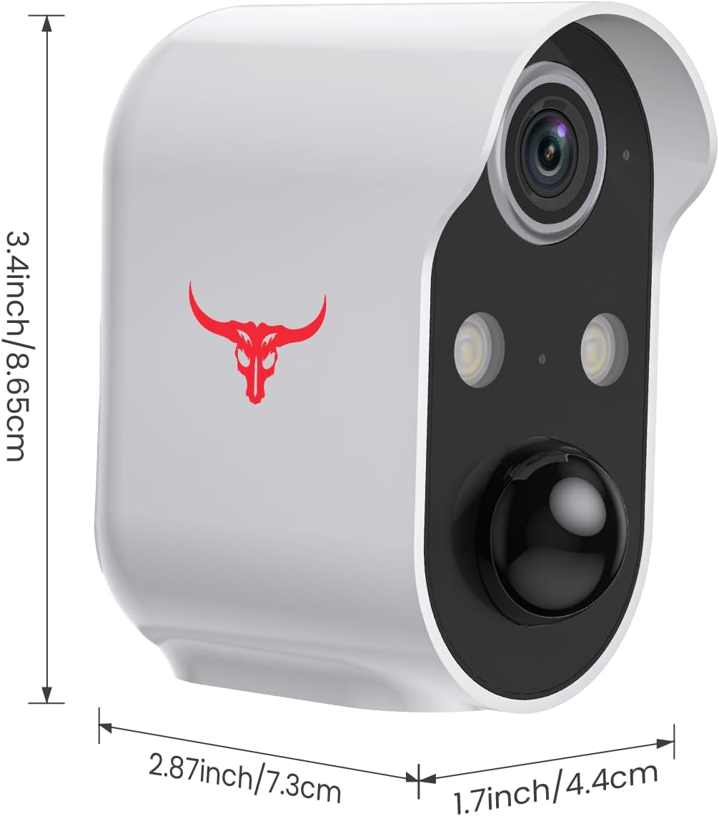 1080P Wireless Security Camera with Spotlights, AI Human Detection, Color Night Vision, 2-Way Talk, FHD Live View, Cloud Storage, 2.4G Wifi, Battery Powered, Indoor/Outdoor Surveillance (2 Spotlights)