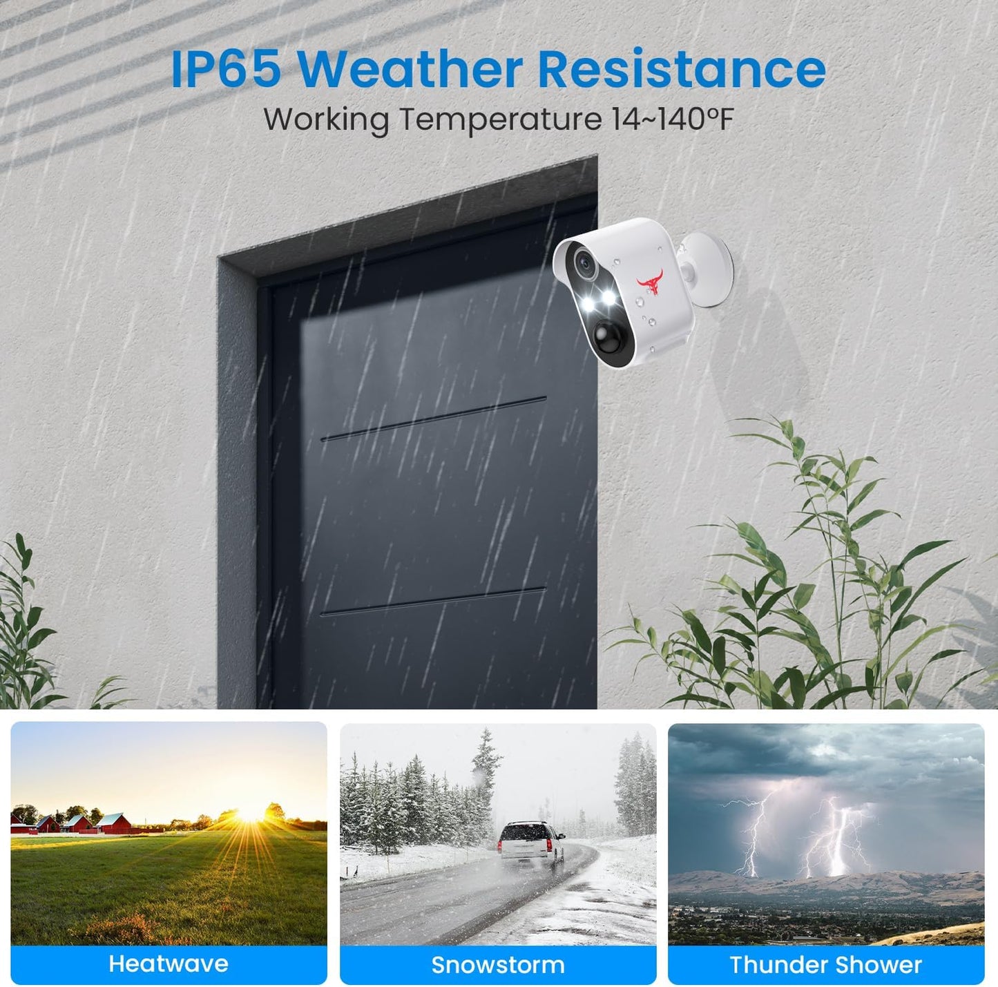 1080P Wireless Security Camera with Spotlights, AI Human Detection, Color Night Vision, 2-Way Talk, FHD Live View, Cloud Storage, 2.4G Wifi, Battery Powered, Indoor/Outdoor Surveillance (2 Spotlights)