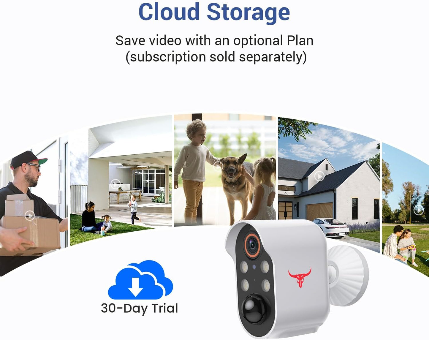 1080P Wireless Security Camera with Spotlights, AI Human Detection, Color Night Vision, 2-Way Talk, FHD Live View, Cloud Storage, 2.4G Wifi, Battery Powered, Indoor/Outdoor Surveillance (4 Spotlights)
