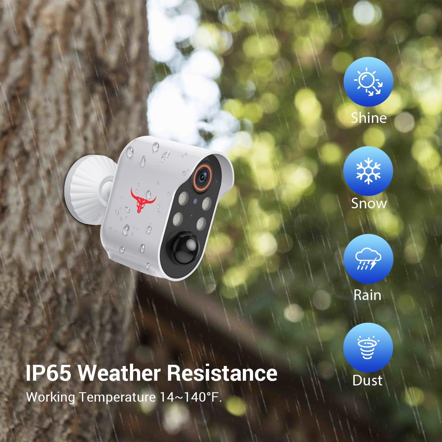 1080P Wireless Security Camera with Spotlights, AI Human Detection, Color Night Vision, 2-Way Talk, FHD Live View, Cloud Storage, 2.4G Wifi, Battery Powered, Indoor/Outdoor Surveillance (4 Spotlights)