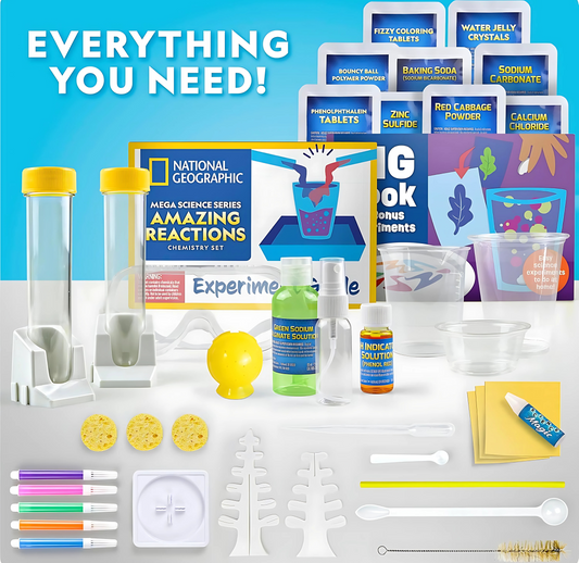 NATIONAL GEOGRAPHIC Chemistry Set – 100+ Fun Science Experiments, Crystal Growing & STEM Kit for Kids