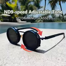 Polarized Round Sunglasses ND9 Adjustable Dimming Sun Glasses Men Women Retro Punk Men's Fishing Eyeglasses Outdoor Shades UV400