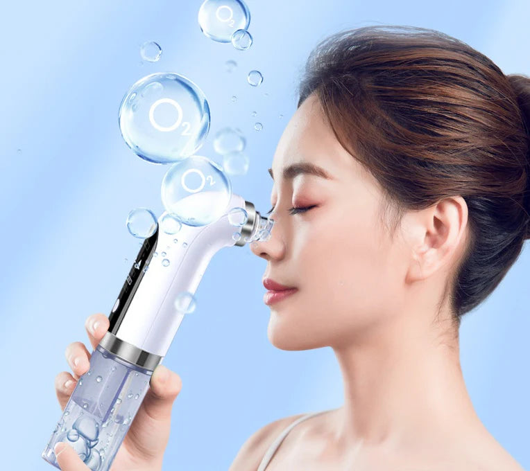 GlowVac | Pore Cleaner Tool with 6 Attachments & 3 Suction Levels | USB Rechargeable, Portable for Travel, Visible Deep Cleansing for Men/Women