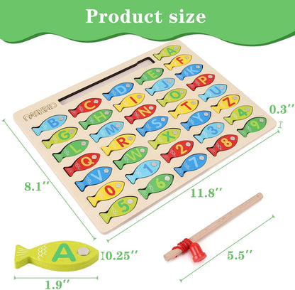 Magnetic Wooden Fishing Game – Learn ABCs & Numbers with Fun!
