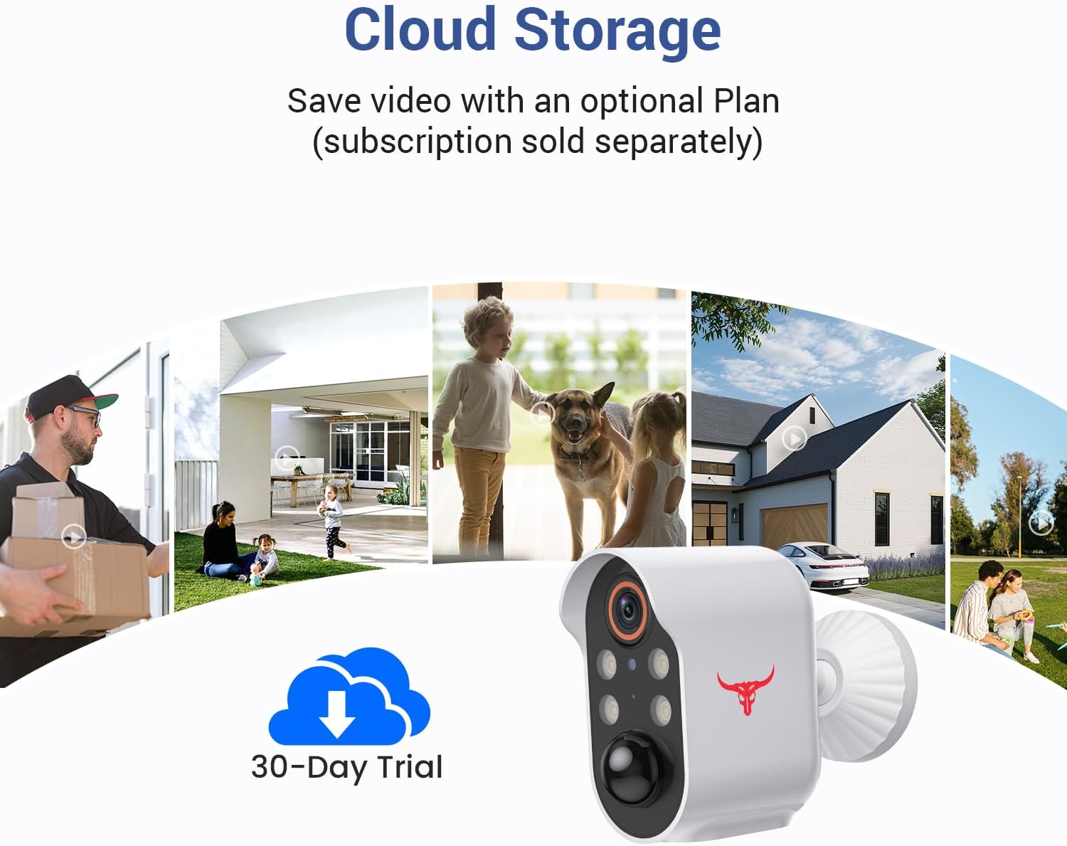 1080P Wireless Security Camera with Spotlights, AI Human Detection, Color Night Vision, 2-Way Talk, FHD Live View, Cloud Storage, 2.4G Wifi, Battery Powered, Indoor/Outdoor Surveillance (4 Spotlights)