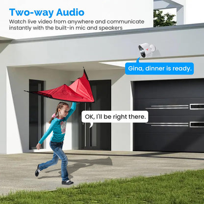 1080P Wireless Security Camera with Spotlights, AI Human Detection, Color Night Vision, 2-Way Talk, FHD Live View, Cloud Storage, 2.4G Wifi, Battery Powered, Indoor/Outdoor Surveillance (2 Spotlights)