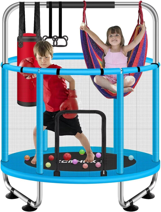 ZCMHAXJ 55" Kids Trampoline – Safe, Strong & Fun with Gym Bar & Toys!