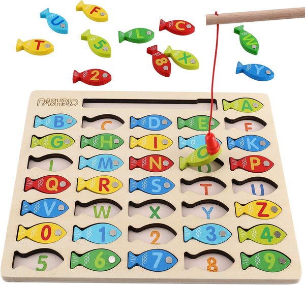 Magnetic Wooden Fishing Game – Learn ABCs & Numbers with Fun! image 1