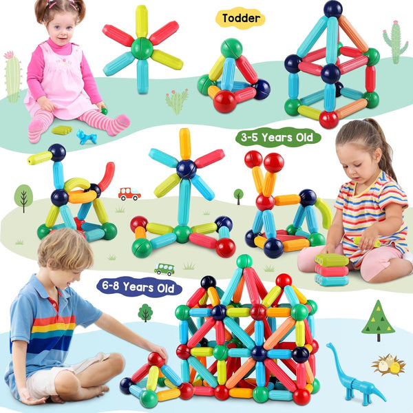 LOOIKOOS 112 PCS Magnetic Building Toys – STEM Montessori Set for Kids 3+ Years. image 3