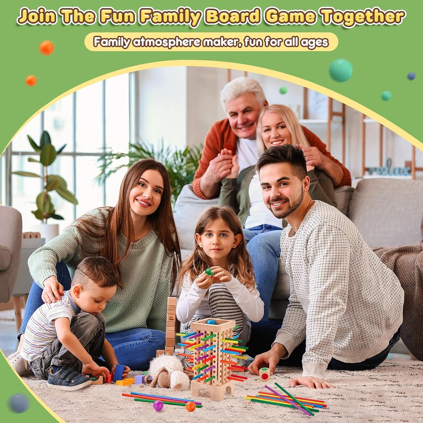 Montessori Wooden Dice Game – Colorful Sticks for Counting & Motor Skills