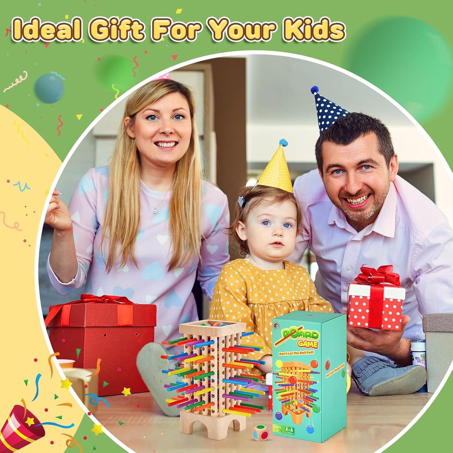 Montessori Wooden Dice Game – Colorful Sticks for Counting & Motor Skills