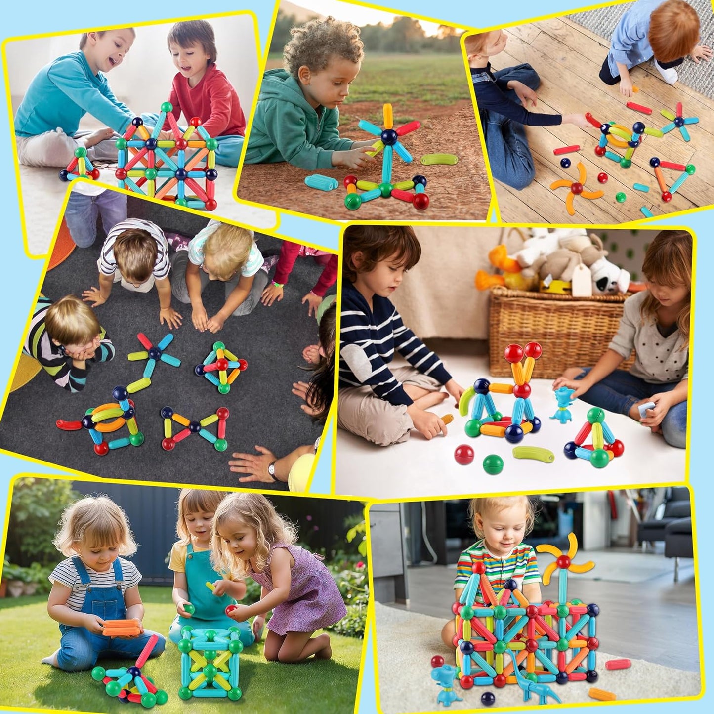 LOOIKOOS 112 PCS Magnetic Building Toys – STEM Montessori Set for Kids 3+ Years.