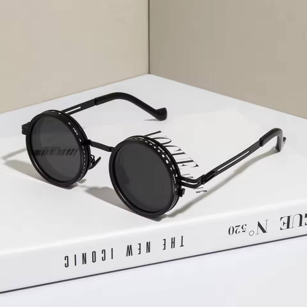 Polarized Round Sunglasses ND9 Adjustable Dimming Sun Glasses Men Women Retro Punk Men's Fishing Eyeglasses Outdoor Shades UV400