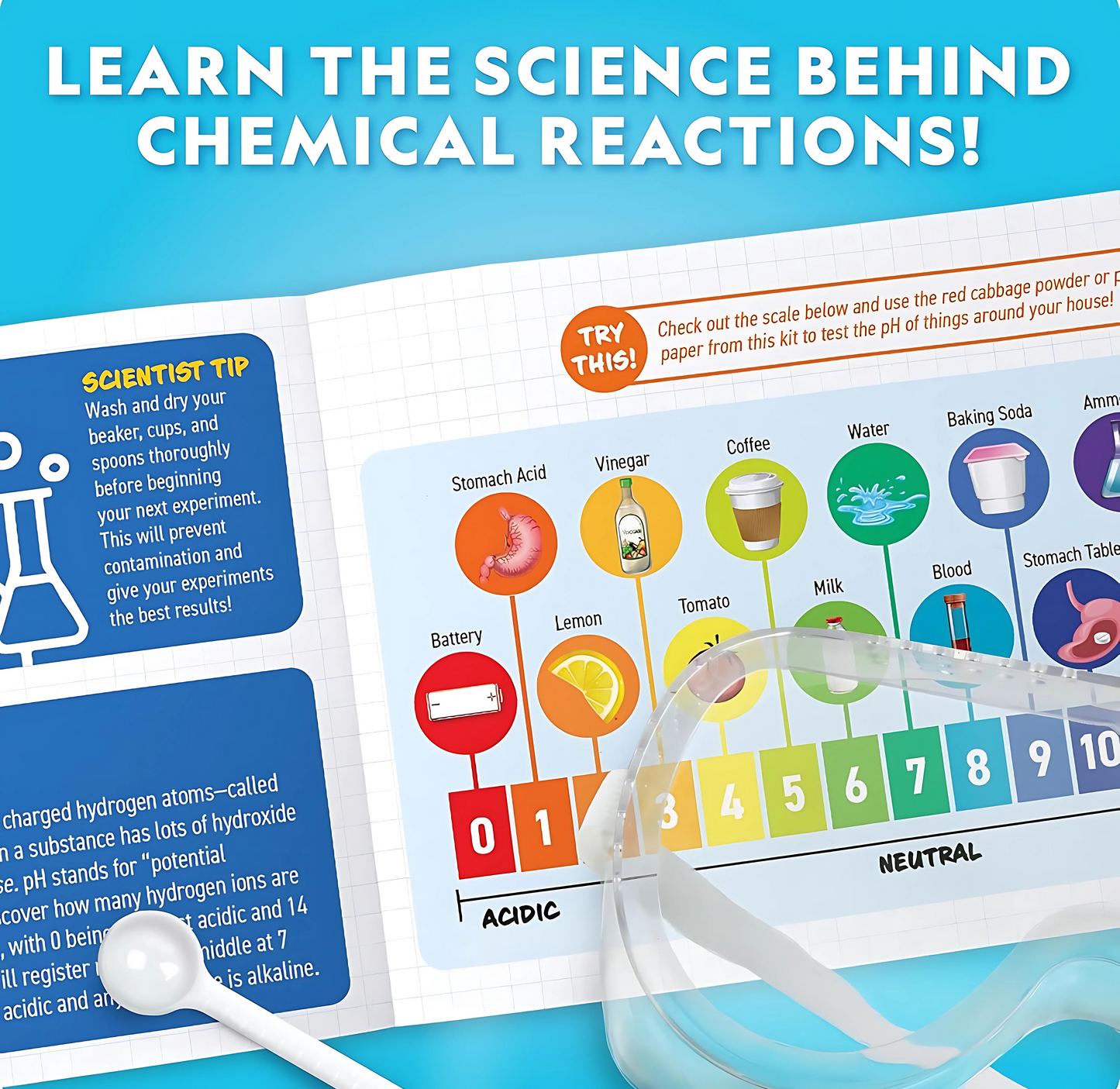 NATIONAL GEOGRAPHIC Chemistry Set – 100+ Fun Science Experiments, Crystal Growing & STEM Kit for Kids